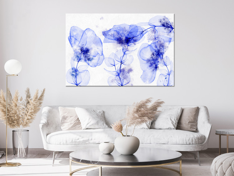 Canvas Art Print Blue Flowers (1-piece) - plants painted with watercolors and ink 145170 additionalImage 3