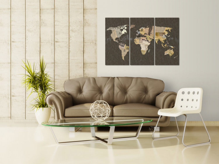 Canvas Art Print News of the World - triptych 55370 additionalImage 3