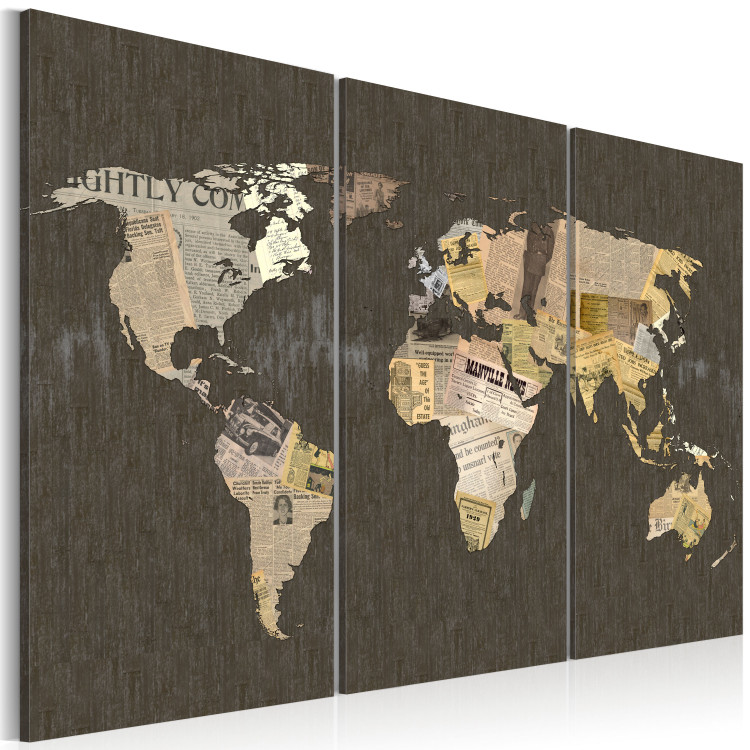 Canvas Art Print News of the World - triptych 55370 additionalImage 2