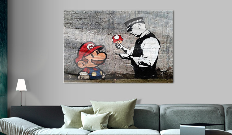 Acrylic print Mario and Cop by Banksy [Glass] 94370 additionalImage 3