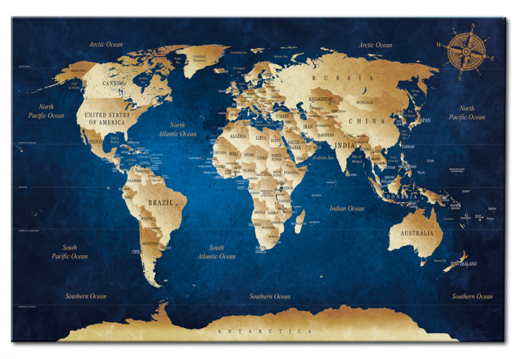 Cork Pinboard World Maps: The Dark Blue Depths [Cork Map] 94570 additionalImage 2