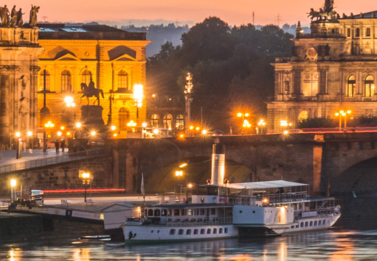 Canvas Art Print Dresden, Germany - Panorama of Illuminated City at Sunset 97870 additionalImage 4