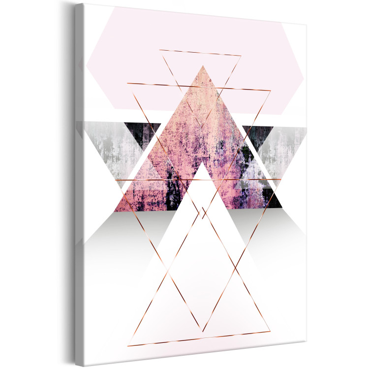 Canvas Art Print Gateway to Paradise (1-part) Vertical - Abstraction of Pink Triangles 107580 additionalImage 2