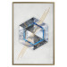 Wall Poster Hexagonal Eye - Geometric abstraction in silver with a touch of gold 114380 additionalThumb 16