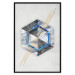 Wall Poster Hexagonal Eye - Geometric abstraction in silver with a touch of gold 114380 additionalThumb 18