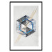 Wall Poster Hexagonal Eye - Geometric abstraction in silver with a touch of gold 114380 additionalThumb 15