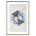 Wall Poster Hexagonal Eye - Geometric abstraction in silver with a touch of gold 114380 additionalThumb 14
