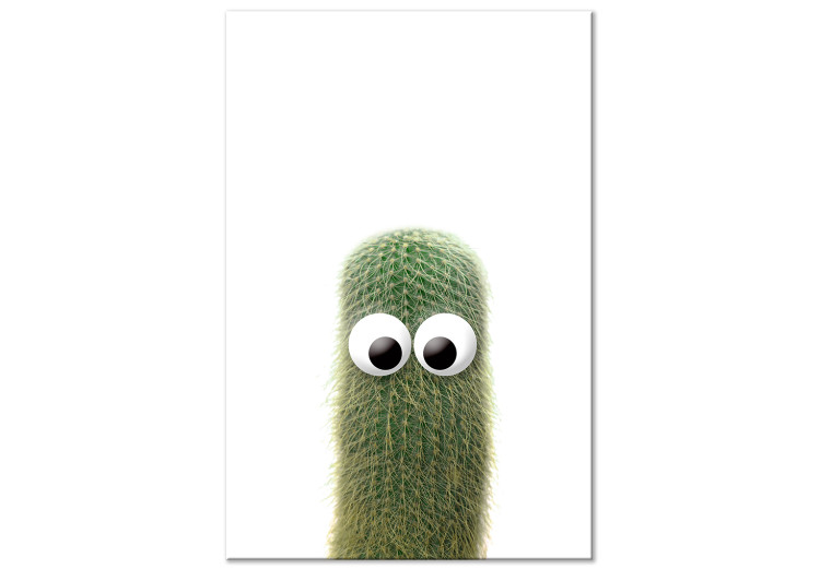 Canvas Print Catching an eye - a funny cactus with eyes, perfect for a child for a child and all plants fans 116880