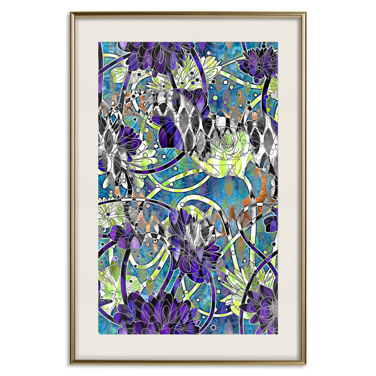 Poster Vibrations of Nature - colorful abstract composition with a floral pattern 118280 additionalImage 19