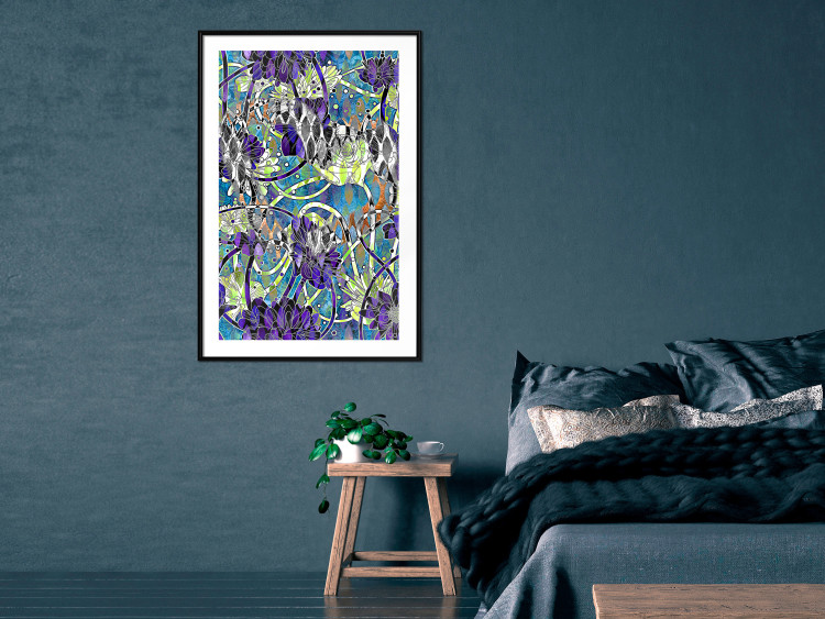 Poster Vibrations of Nature - colorful abstract composition with a floral pattern 118280 additionalImage 4