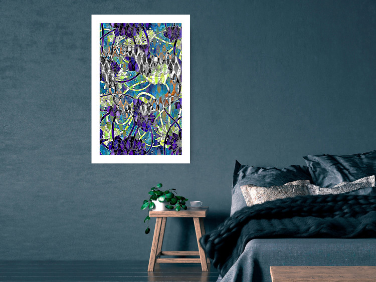 Poster Vibrations of Nature - colorful abstract composition with a floral pattern 118280 additionalImage 4