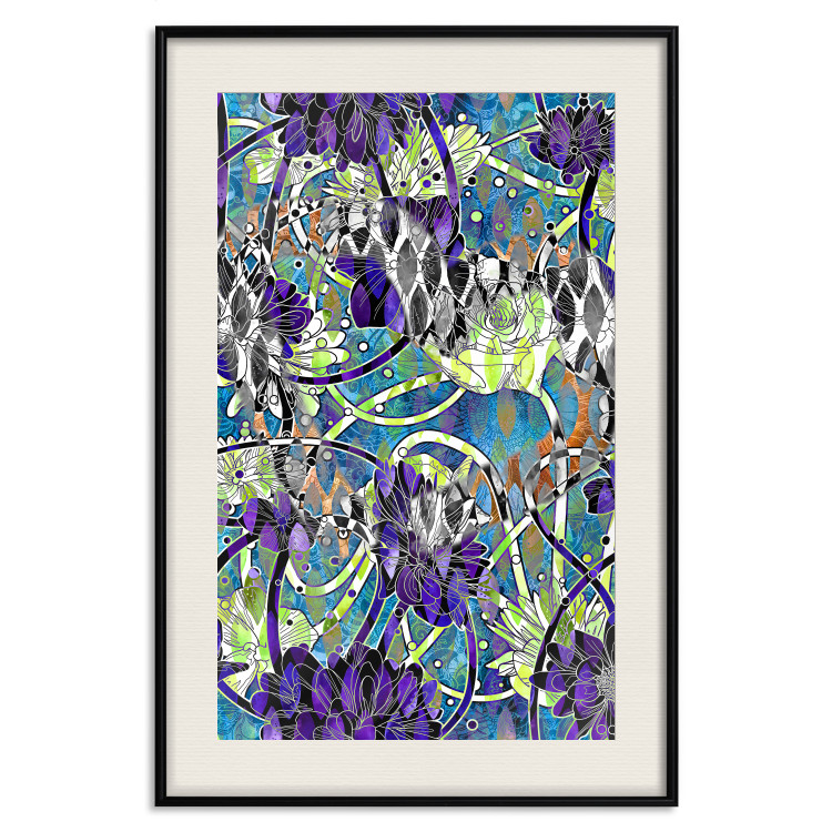 Poster Vibrations of Nature - colorful abstract composition with a floral pattern 118280 additionalImage 18