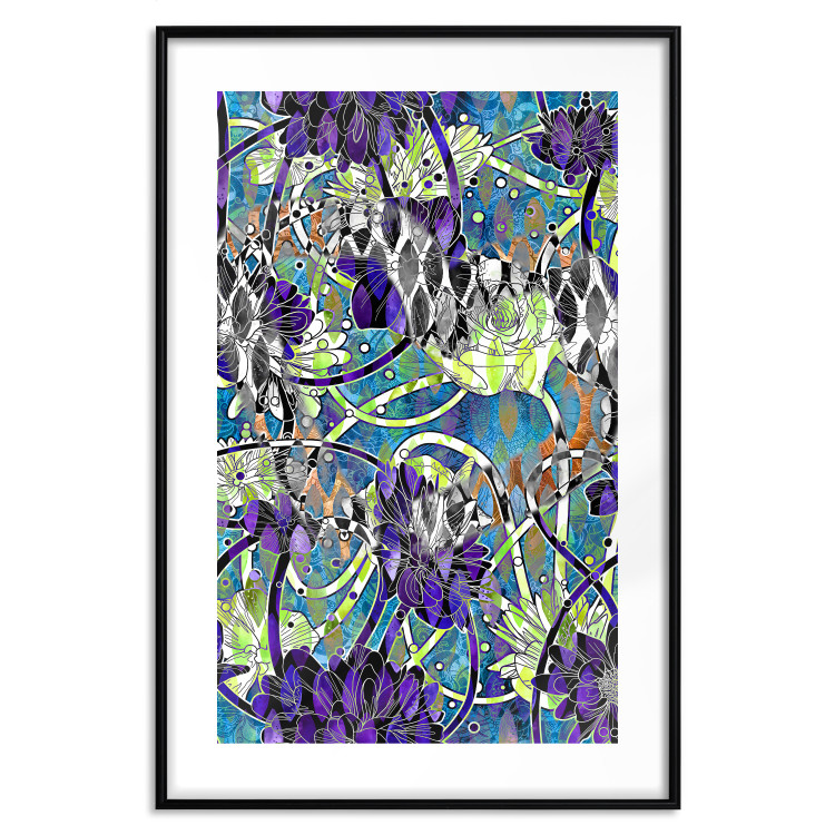Poster Vibrations of Nature - colorful abstract composition with a floral pattern 118280 additionalImage 17