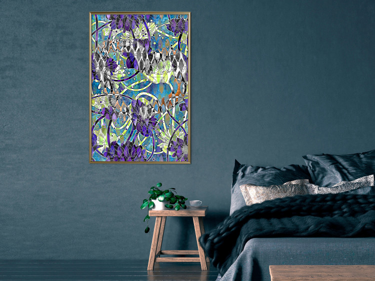 Poster Vibrations of Nature - colorful abstract composition with a floral pattern 118280 additionalImage 5