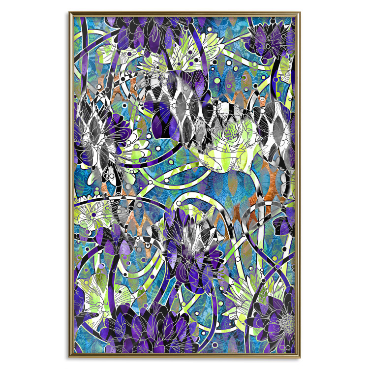 Poster Vibrations of Nature - colorful abstract composition with a floral pattern 118280 additionalImage 20