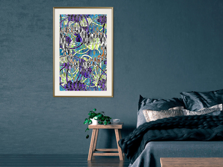 Poster Vibrations of Nature - colorful abstract composition with a floral pattern 118280 additionalImage 21