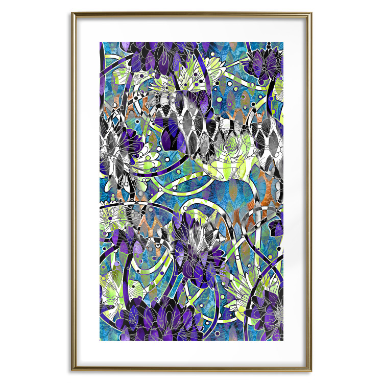 Poster Vibrations of Nature - colorful abstract composition with a floral pattern 118280 additionalImage 14