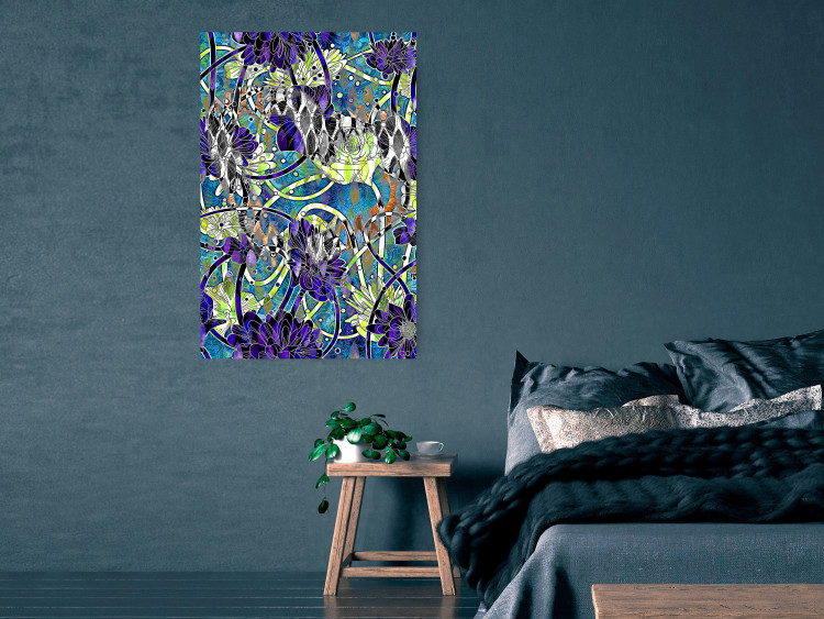 Poster Vibrations of Nature - colorful abstract composition with a floral pattern 118280 additionalImage 17