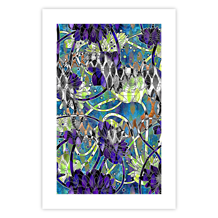 Poster Vibrations of Nature - colorful abstract composition with a floral pattern 118280 additionalImage 19