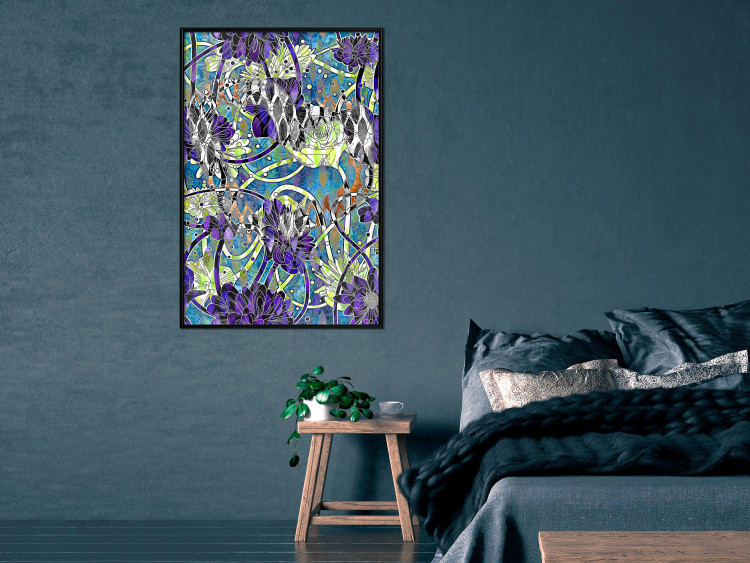 Poster Vibrations of Nature - colorful abstract composition with a floral pattern 118280 additionalImage 3