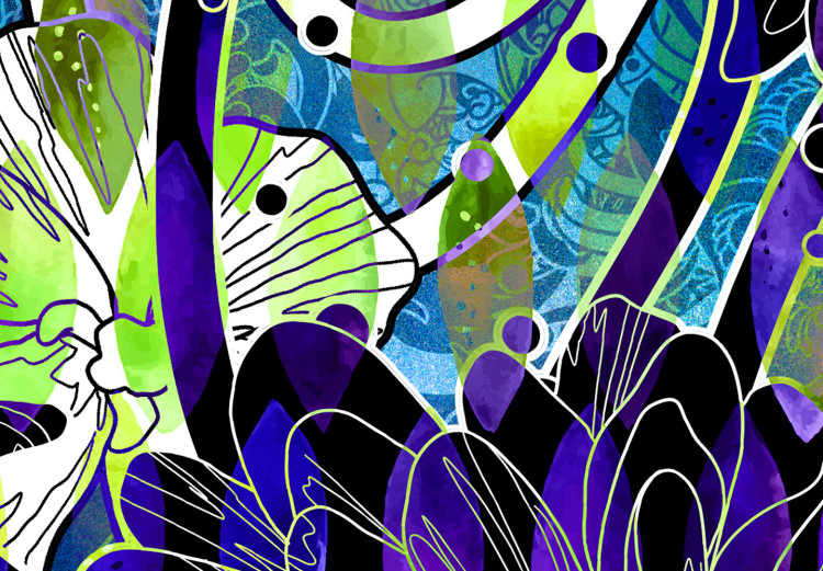 Poster Vibrations of Nature - colorful abstract composition with a floral pattern 118280 additionalImage 8