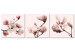 Canvas Art Print Pink Spectrum of Nature (3-part) - Delicate Magnolia Blossom 122780