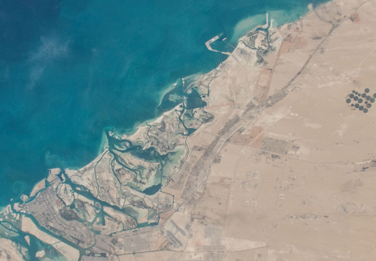 Wall Poster Dubai from Satellite - fragment of continent covered with desert and water 123180 additionalImage 9