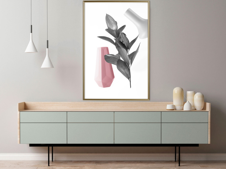 Wall Poster Spirit of Creation - abstraction of gray plant and vases on white background 123280 additionalImage 7