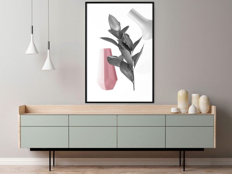 Wall Poster Spirit of Creation - abstraction of gray plant and vases on white background 123280 additionalImage 5
