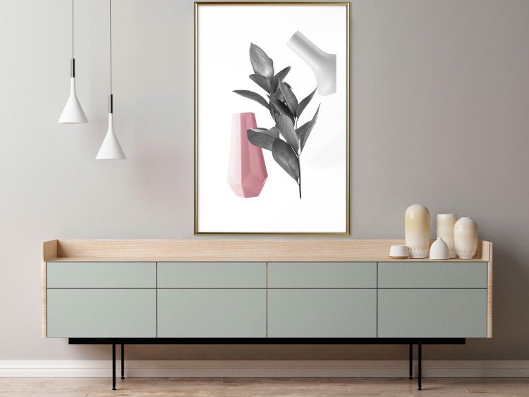Wall Poster Spirit of Creation - abstraction of gray plant and vases on white background 123280 additionalImage 13