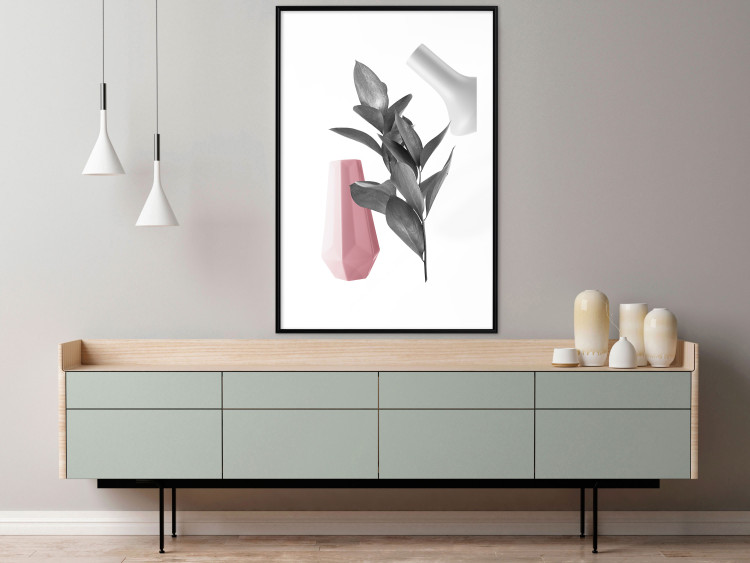 Wall Poster Spirit of Creation - abstraction of gray plant and vases on white background 123280 additionalImage 4
