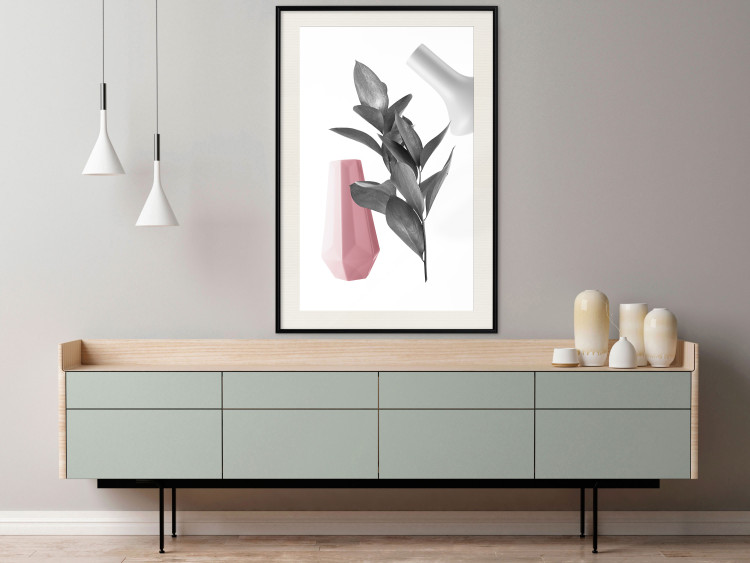 Wall Poster Spirit of Creation - abstraction of gray plant and vases on white background 123280 additionalImage 22