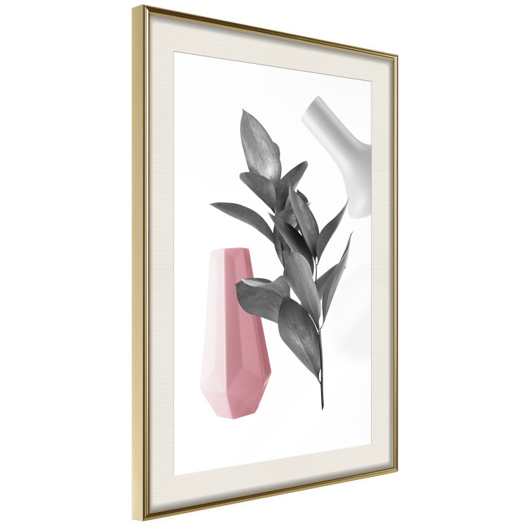 Wall Poster Spirit of Creation - abstraction of gray plant and vases on white background 123280 additionalImage 2
