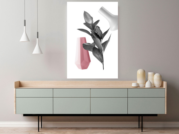 Wall Poster Spirit of Creation - abstraction of gray plant and vases on white background 123280 additionalImage 17