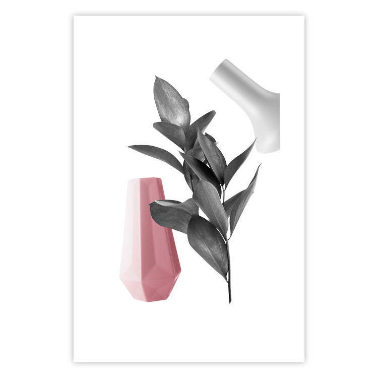 Wall Poster Spirit of Creation - abstraction of gray plant and vases on white background 123280 additionalImage 25