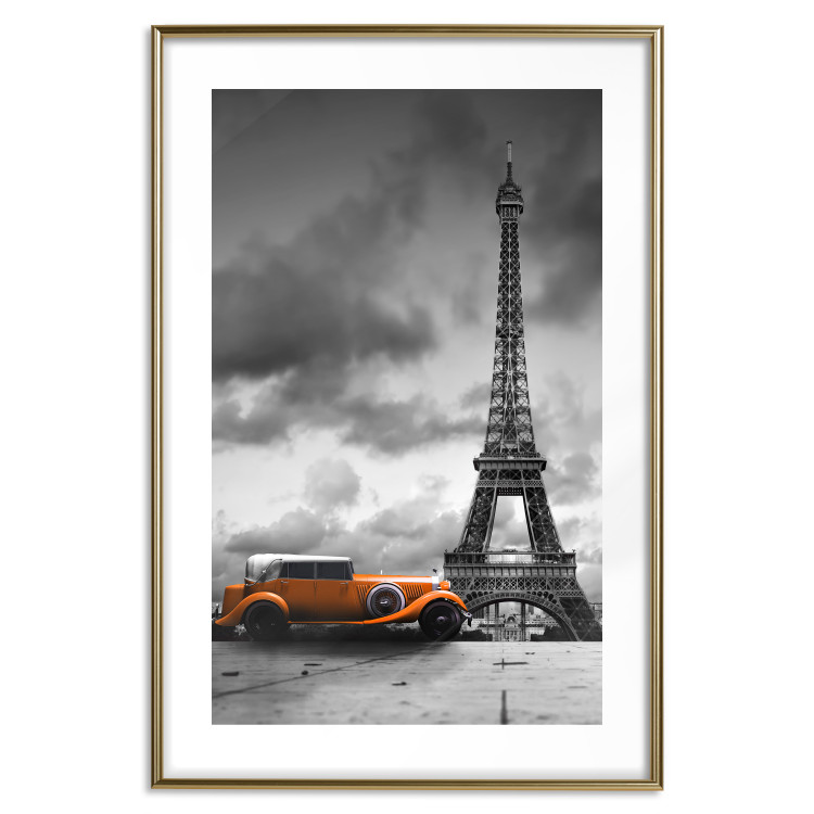 Poster Orange Car - photograph of vehicle against Eiffel Tower and sky 123880 additionalImage 14