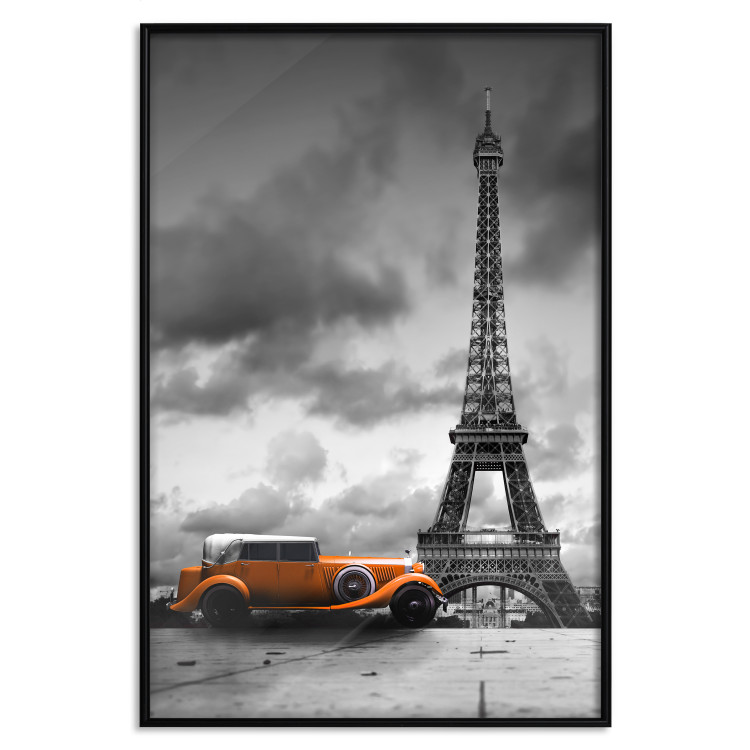 Poster Orange Car - photograph of vehicle against Eiffel Tower and sky 123880 additionalImage 18
