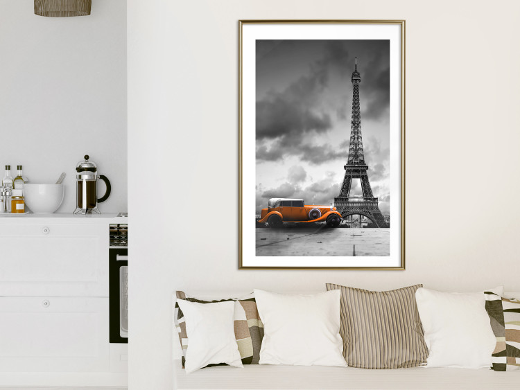Poster Orange Car - photograph of vehicle against Eiffel Tower and sky 123880 additionalImage 13