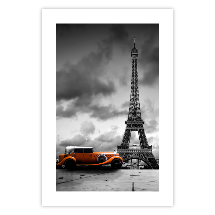 Poster Orange Car - photograph of vehicle against Eiffel Tower and sky 123880 additionalImage 19
