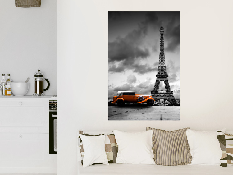 Poster Orange Car - photograph of vehicle against Eiffel Tower and sky 123880 additionalImage 17