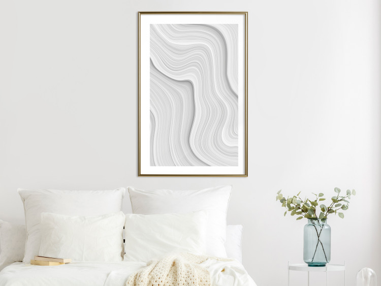 Wall Poster Snowdrift - gray path with line texture in artistic motif 124480 additionalImage 13