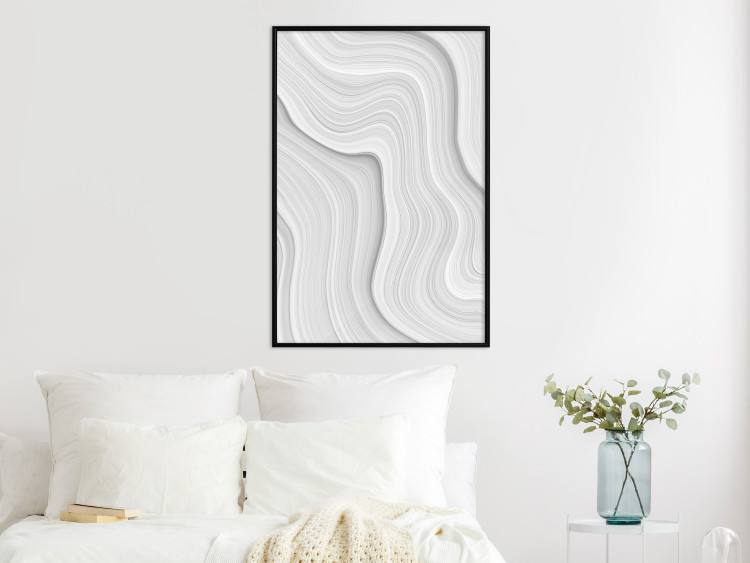 Wall Poster Snowdrift - gray path with line texture in artistic motif 124480 additionalImage 5