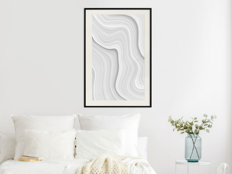Wall Poster Snowdrift - gray path with line texture in artistic motif 124480 additionalImage 22