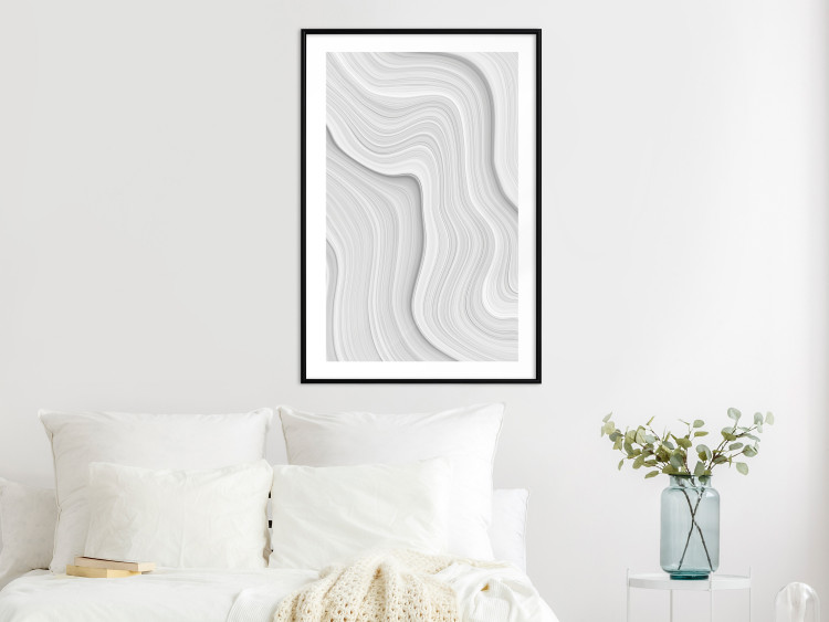 Wall Poster Snowdrift - gray path with line texture in artistic motif 124480 additionalImage 6
