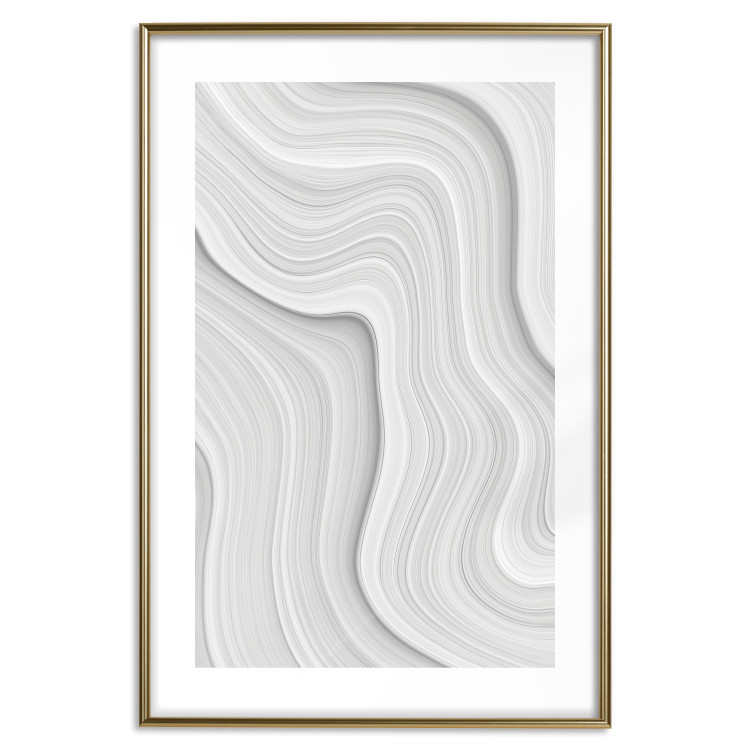 Wall Poster Snowdrift - gray path with line texture in artistic motif 124480 additionalImage 14