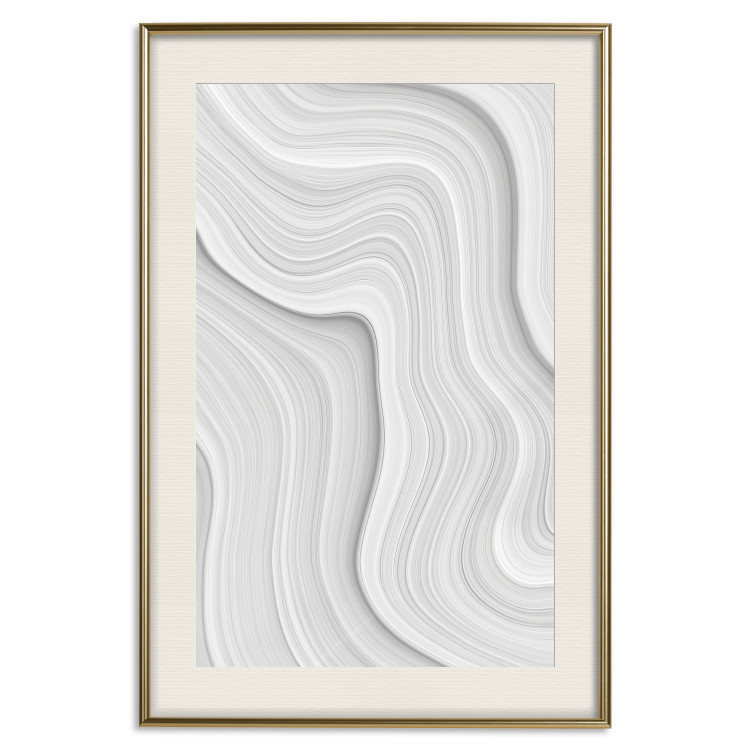 Wall Poster Snowdrift - gray path with line texture in artistic motif 124480 additionalImage 19