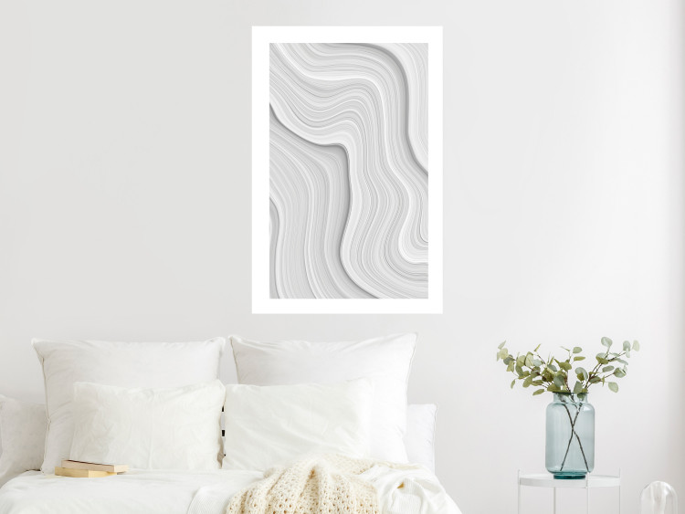 Wall Poster Snowdrift - gray path with line texture in artistic motif 124480 additionalImage 4