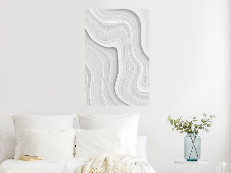 Wall Poster Snowdrift - gray path with line texture in artistic motif 124480 additionalImage 17