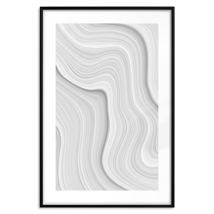 Wall Poster Snowdrift - gray path with line texture in artistic motif 124480 additionalImage 15