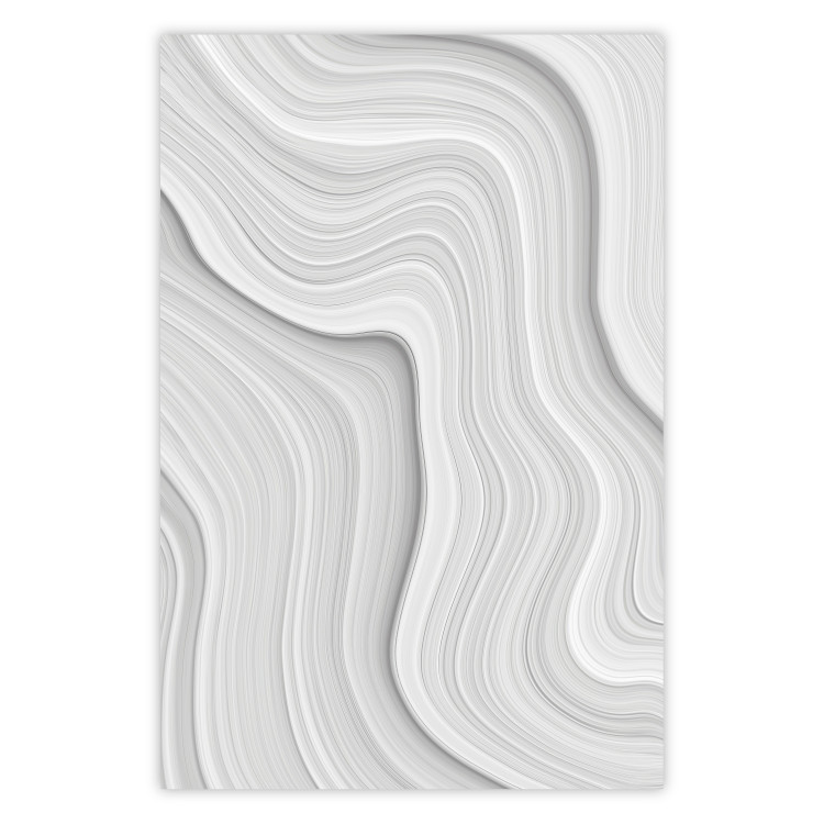 Wall Poster Snowdrift - gray path with line texture in artistic motif 124480